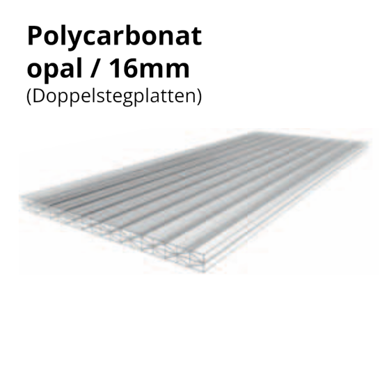 Polycarbonatplatte in opal, 16 mm dick, mit geschichteten Strukturen.